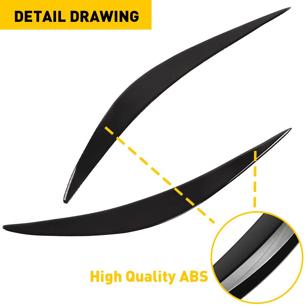 AUXITO For Infiniti Q50 14-21 High Quality Gloosy Black Headlight Eyelid Eyebrow Cover