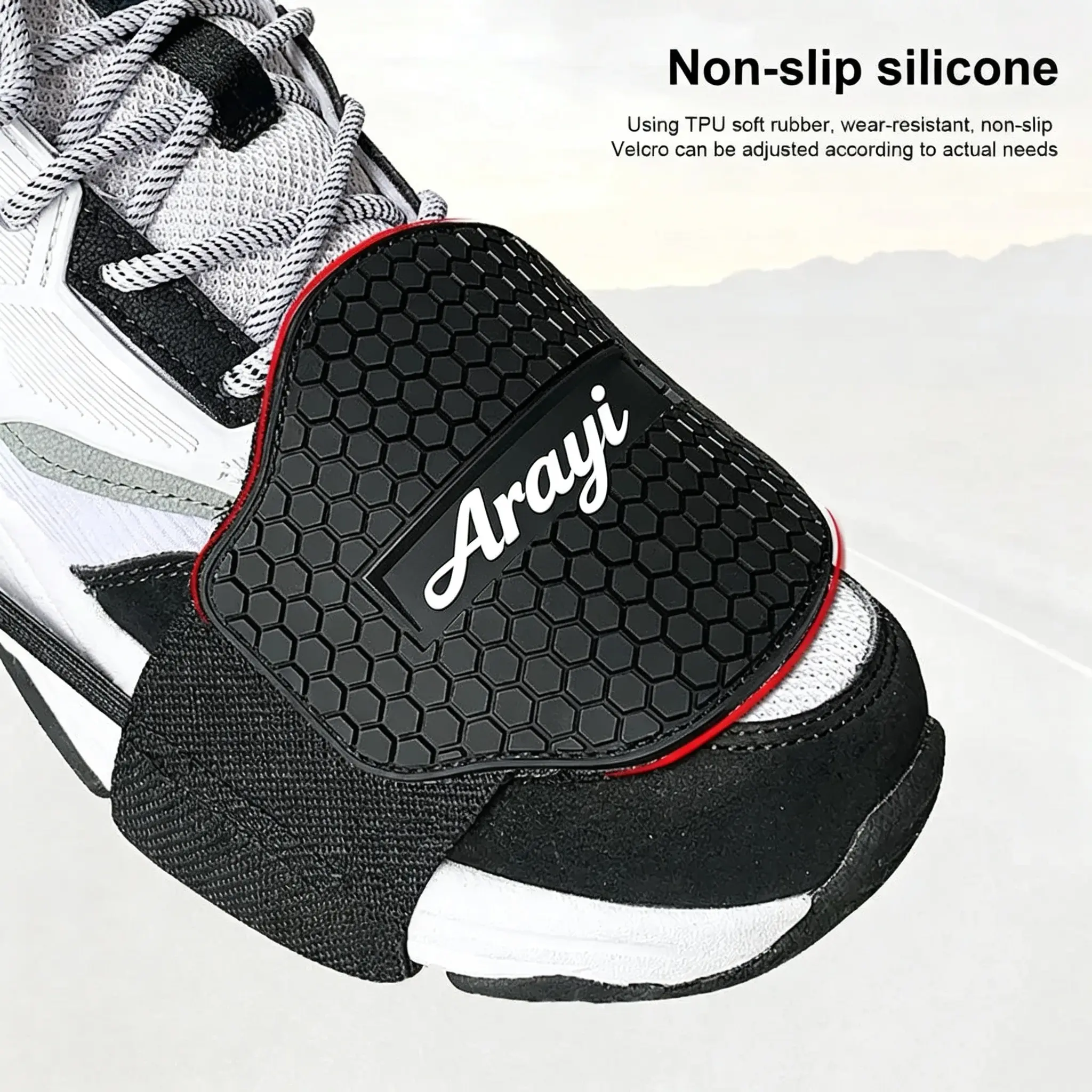 Arayi Motorcycle Gear Shift Pad, Anti-Slip Rubber Foot Cover Protector, Protector for Shoes, Adjustable Motorcycle Riding Accessories, Durable & Comfortable Design