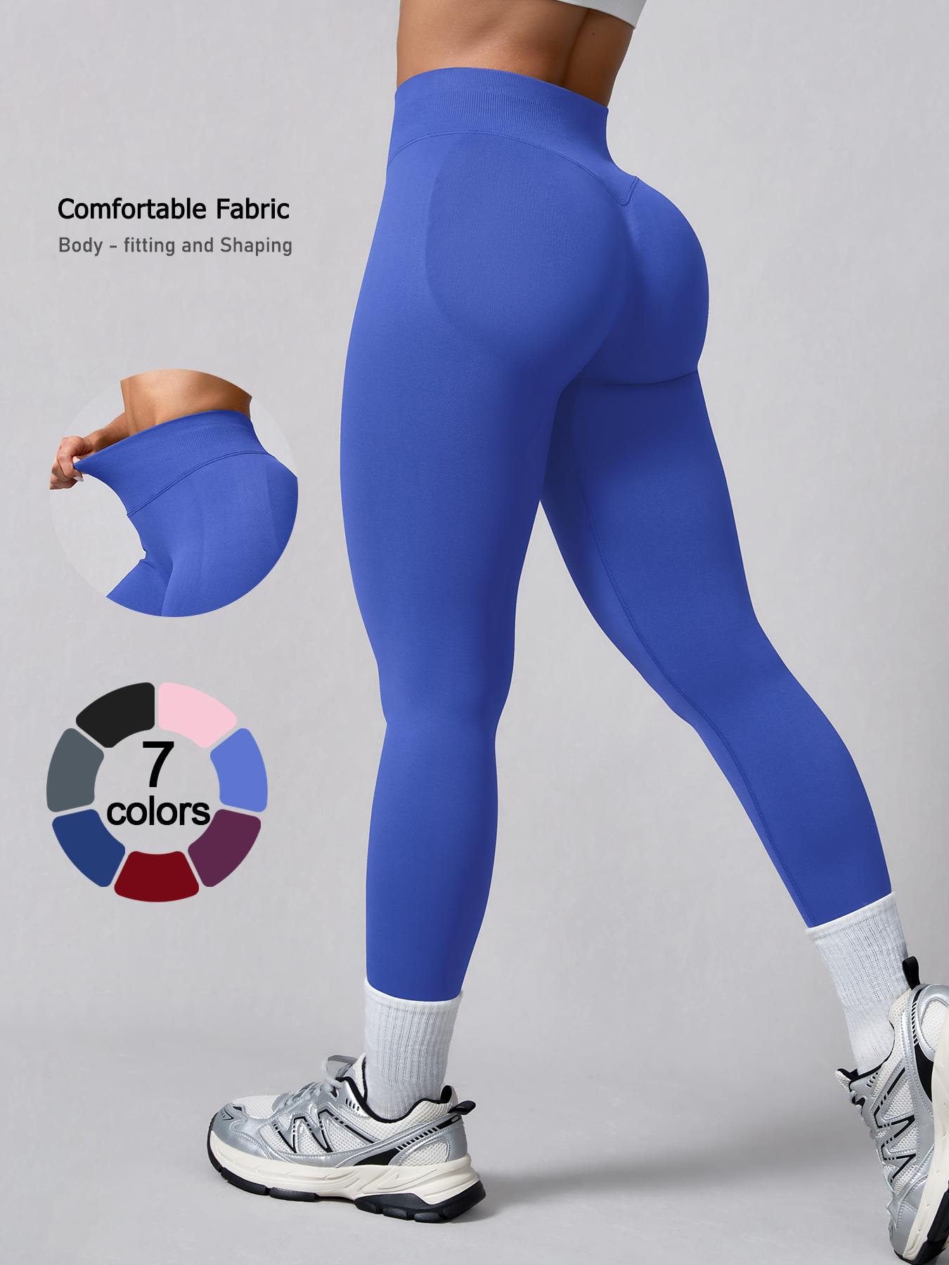Women's Seamless High-Waisted Sporty Leggings, Gym Fitness Leggings, Tight-Fitting Knit Fabric, Butt-Lifting Yoga Pants for All Seasons, Seamless Workout Leggings