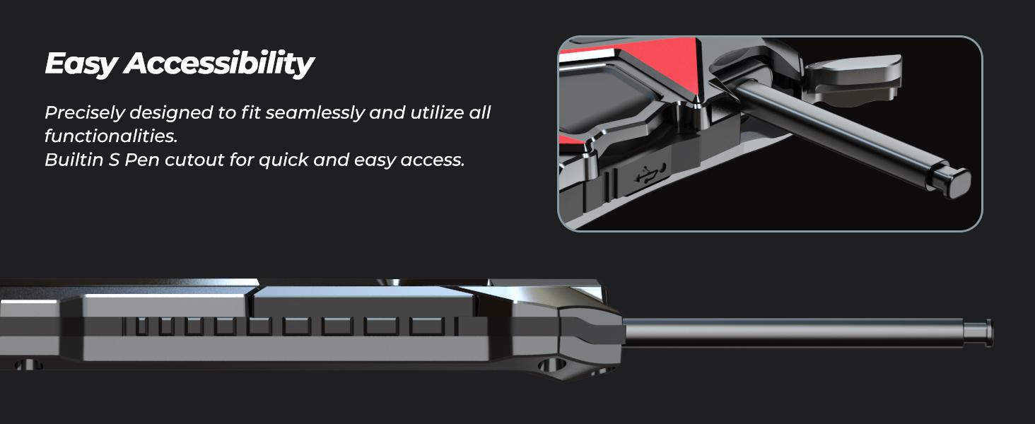 for Galaxy S24/S25 Ultra Heavy Duty Metal Armor Phone Case Built-in Screen Lens Protection Protective Dust Proof Military Grade Rugged - Black