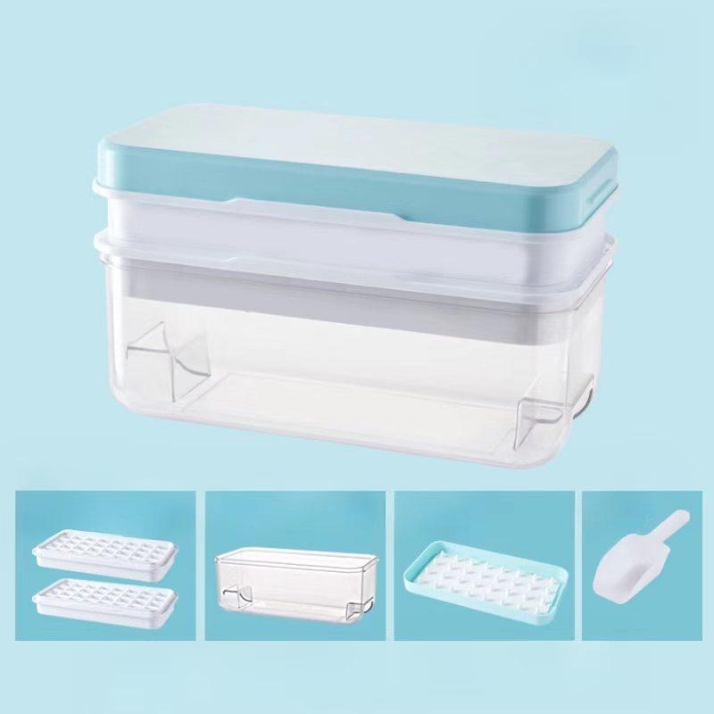 Large Capacity Thick Ice Cube Mold, Home & Commercial Ice Maker, Silicone Ice Tray, Quick Freezing, Easy Release, Storage Box