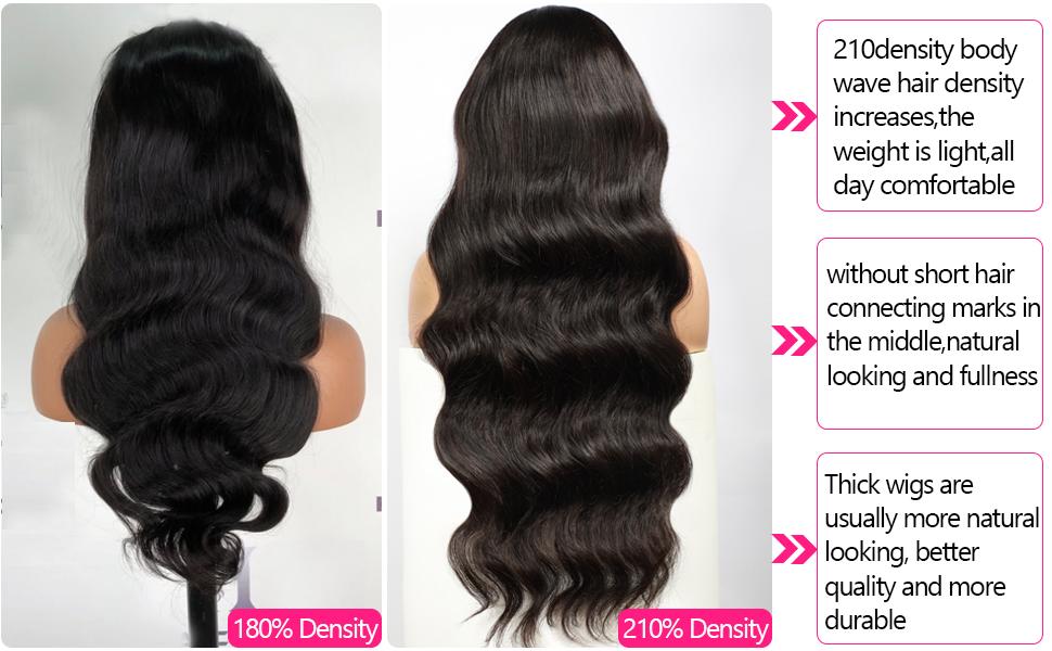 Lemoda Body Wave 13x6 HD Transparent Lace Front Wigs Human hair 210% Density Virgin 12A Straight Frontal Wigs Human Hair Natural Hairline 13x6 Body Wave/Straight Wig Pre Plucked Wig