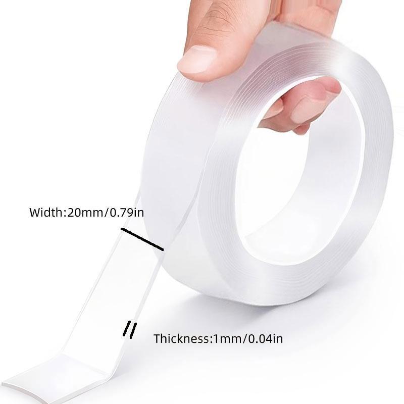 1 Piece Nano Clear Invisible Adhesive Double-sided Adhesive Tape, Double Sided Poster Tape, Multipurpose Hanging Adhesive Strip, Strong Sticky Mounting Tape
