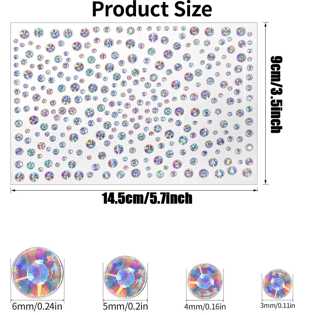 Large Beads 3D Radiant Starry Sky Rhinestone Face Jewelry Stickers, Glitter Tattoos, DIY Music Festival Party Makeup Decoration For Hair, Eyes, Face & Body, Gift Set