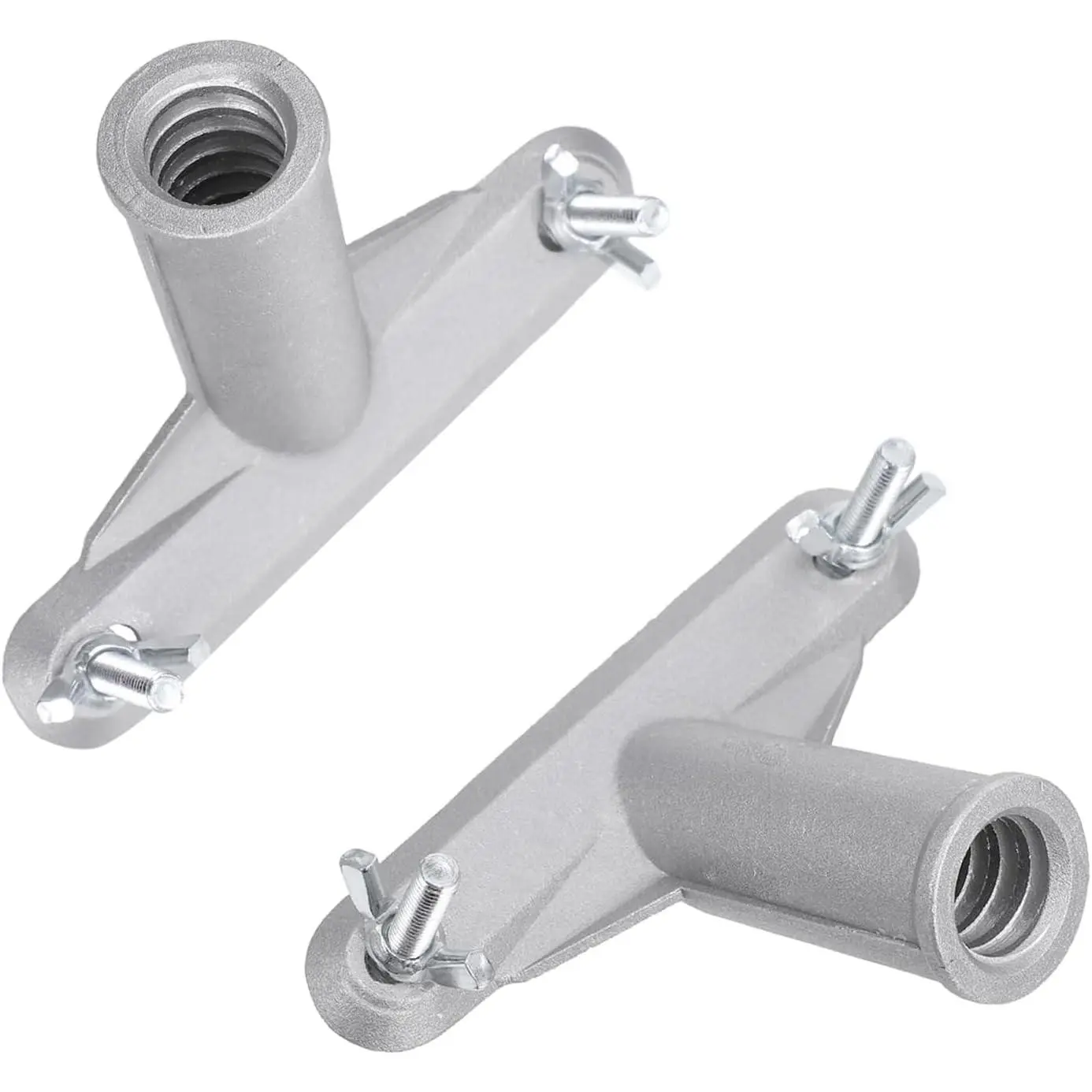 Broom Handle Bracket,5mm Thickness Deck Brush Accessories,Aluminum One-Piece Casting Metal Brackets,Broom Bracket for American Style Threaded Tip Replacement (2)