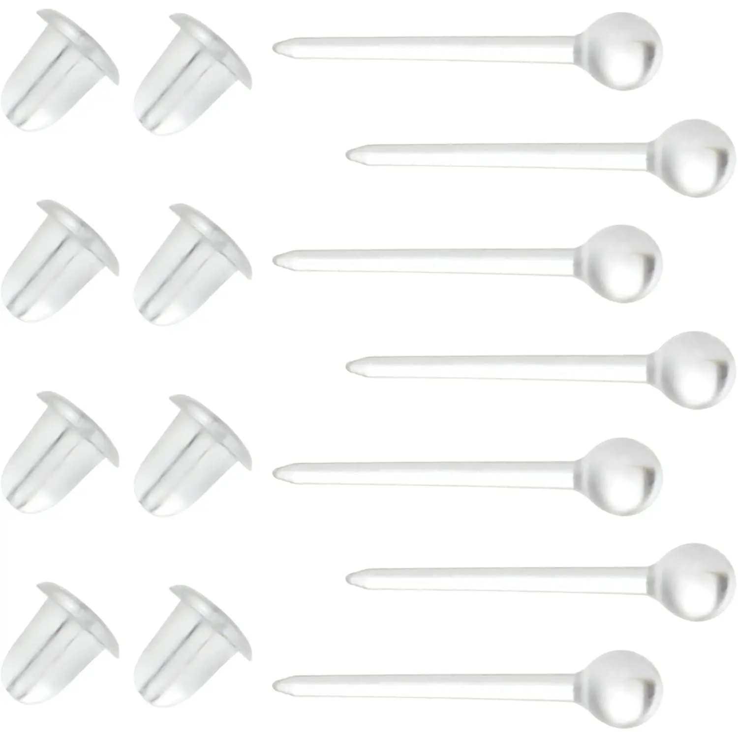 3mm Round-Head Earrings & Backs Set