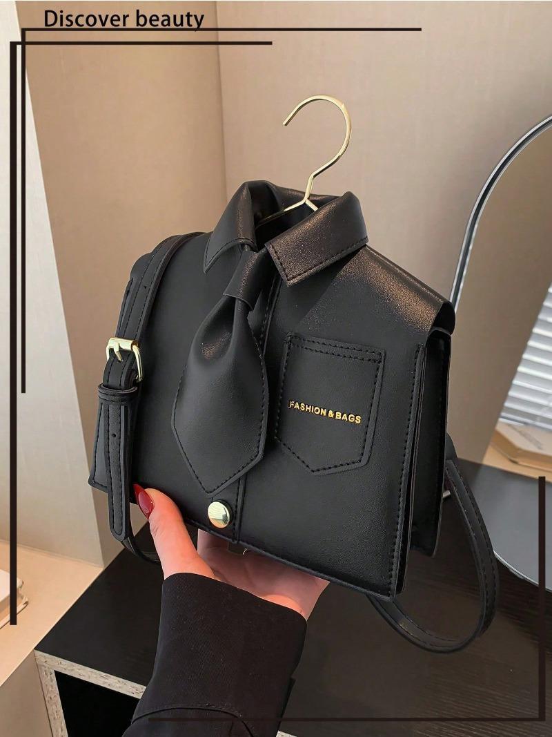 Women’s Collapsible Collar Solid Color Faux Leather Crossbody Bag, Magnetic Closure Polyester Lined Phone Purse With Edged Paint Detail, Chic Minimalist Accessory for Daily Carry And Holiday Gift Gifting