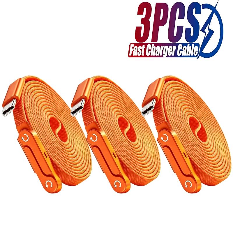 3-Pack 240W Fast-Charging Charging Cables, Phone Stand Included, 90° Bent Connector, 360° Rotatable, Braided 1.5m Cable, Compatible with iPhone 17, 16 and 15
