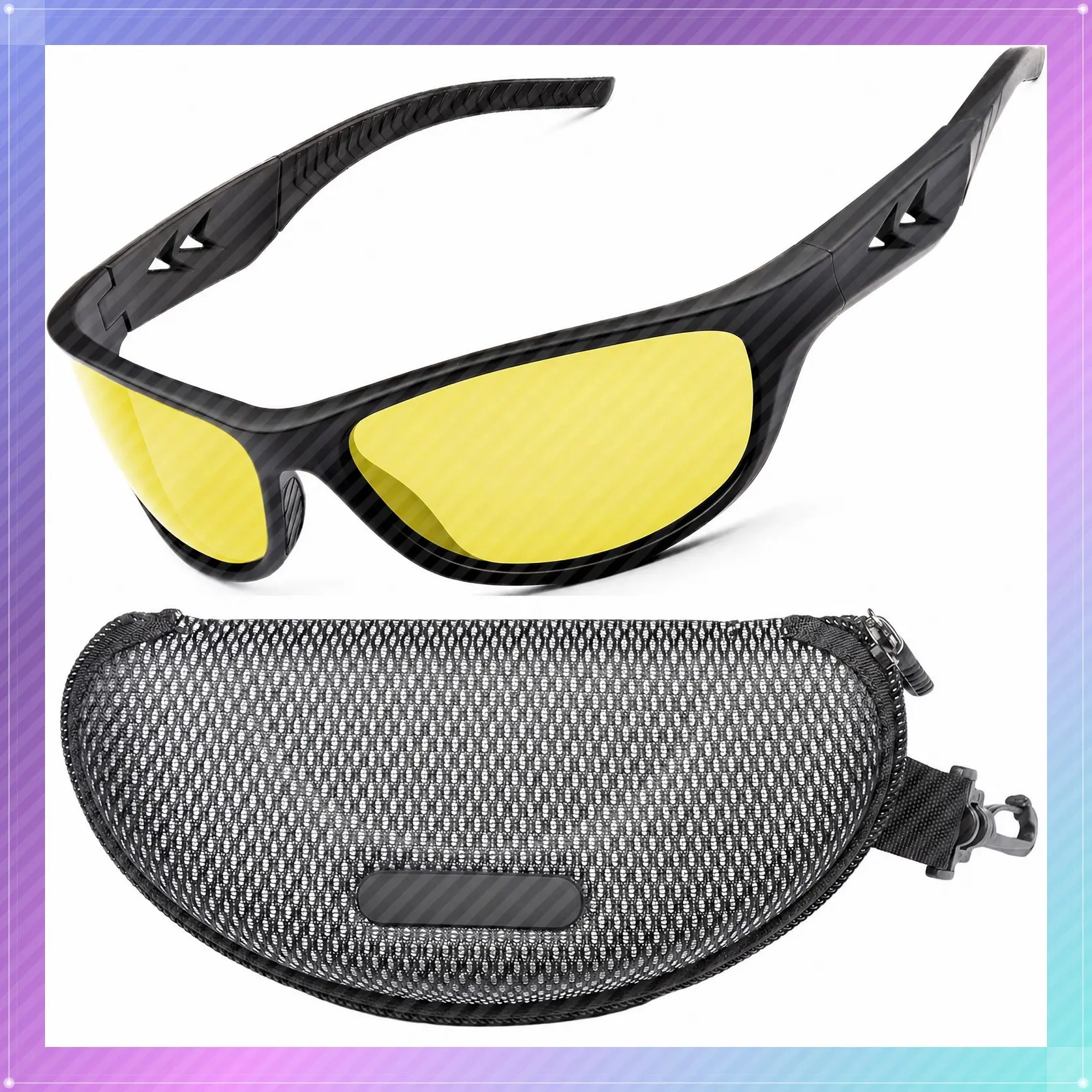 Night Vision Driving Glasses - Anti Glare HD Polarized Yellow Tinted Sunglasses for Men & WomenGift