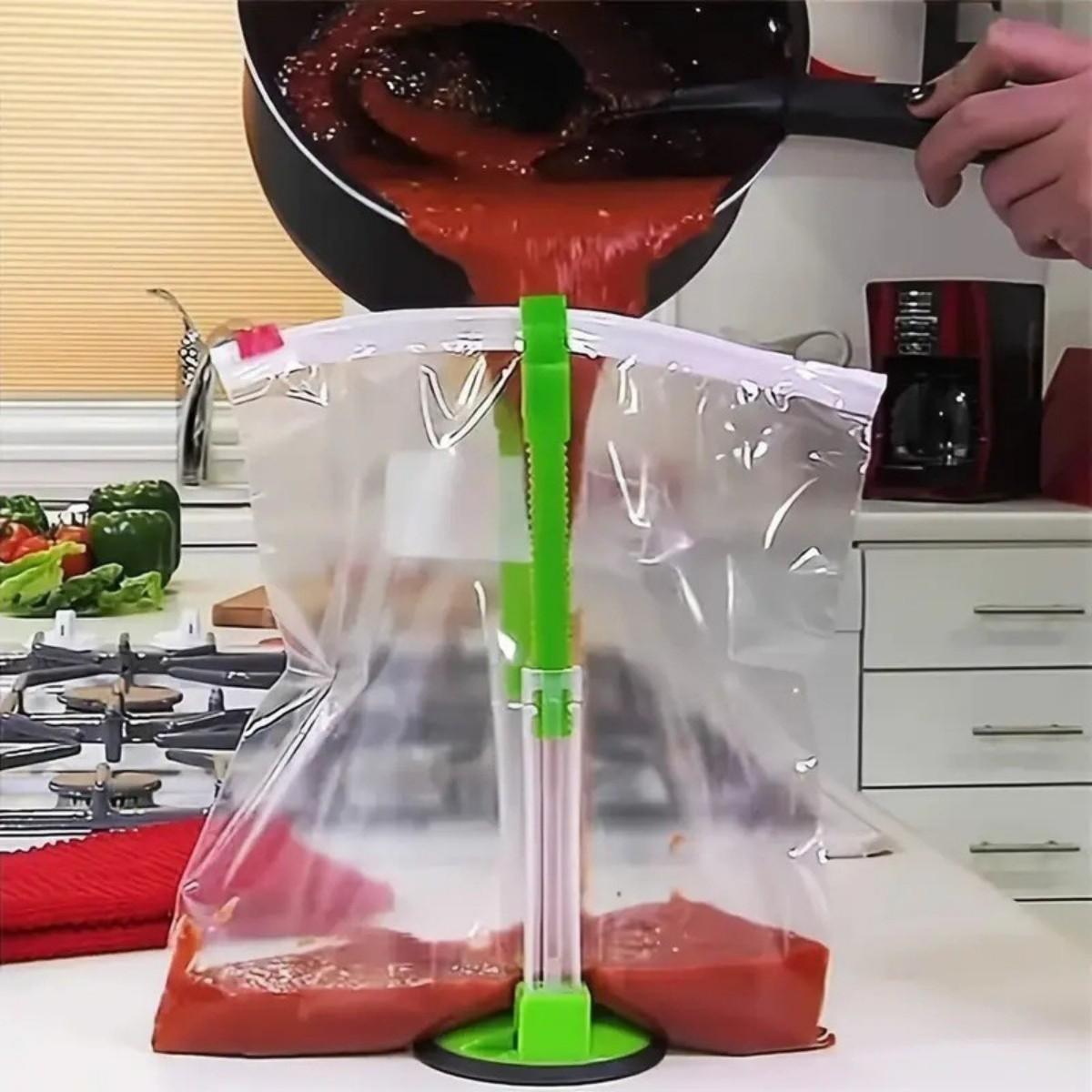 Practical Bag Rack Set, Kitchen Storage Organizer, Multi-Functional Hanging Device for Plastic Bags, Food Prep Bags, Freezer Bags, Kitchen Gadgets