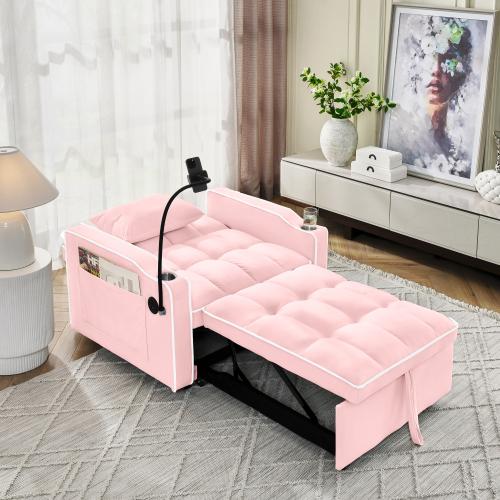 Convertible Sleeper Chair Sofa Bed Adjustable Pull Out Sleeper Chair Bed Multi-Pockets Folding Sofa Bed for Living Room Bedroom Small Space,3-in-1 Sofa Bed
