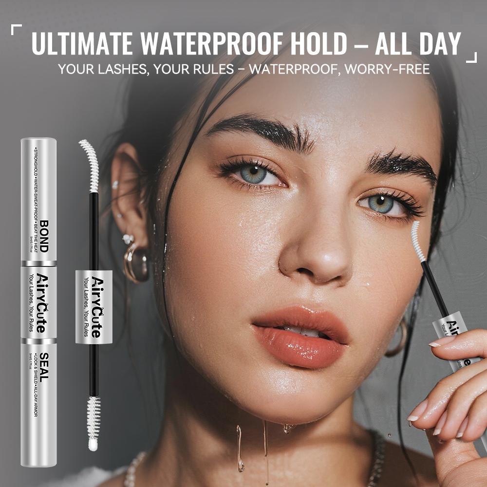AiryCute Lash Bond Seal Remover | 2-IN-1 POWER DUO | Strong Hold, Waterproof & Remover-Safe for Flawless Lashes| Lash Bond Seal Remover for Lash Clusters | Latex-Free Waterproof Long-Lasting for Sensitive Eyes Pool-proof