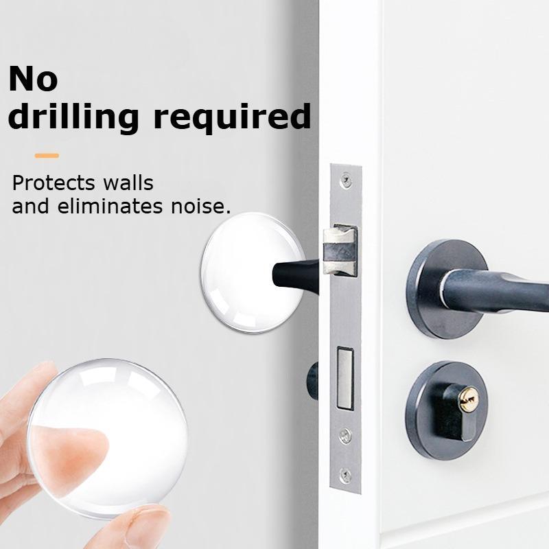 Clear 6pcs Shock-Absorbing Door Stop Wall Protectors - Noise-Reducing, Easy Install, Reusable for Home & Office, Door Hardware