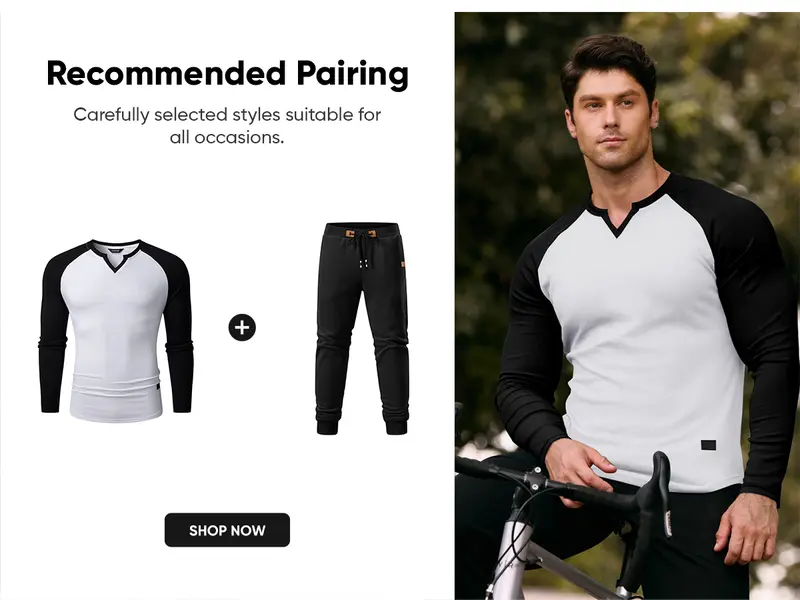 Miqool Men's Long Sleeve Muscle Shirts Stretch Ribbed Knit Pullover Sweater Slim Fit Basic Solid Thermal Tops Undershirts Gym Workout Bodybuilding Tr