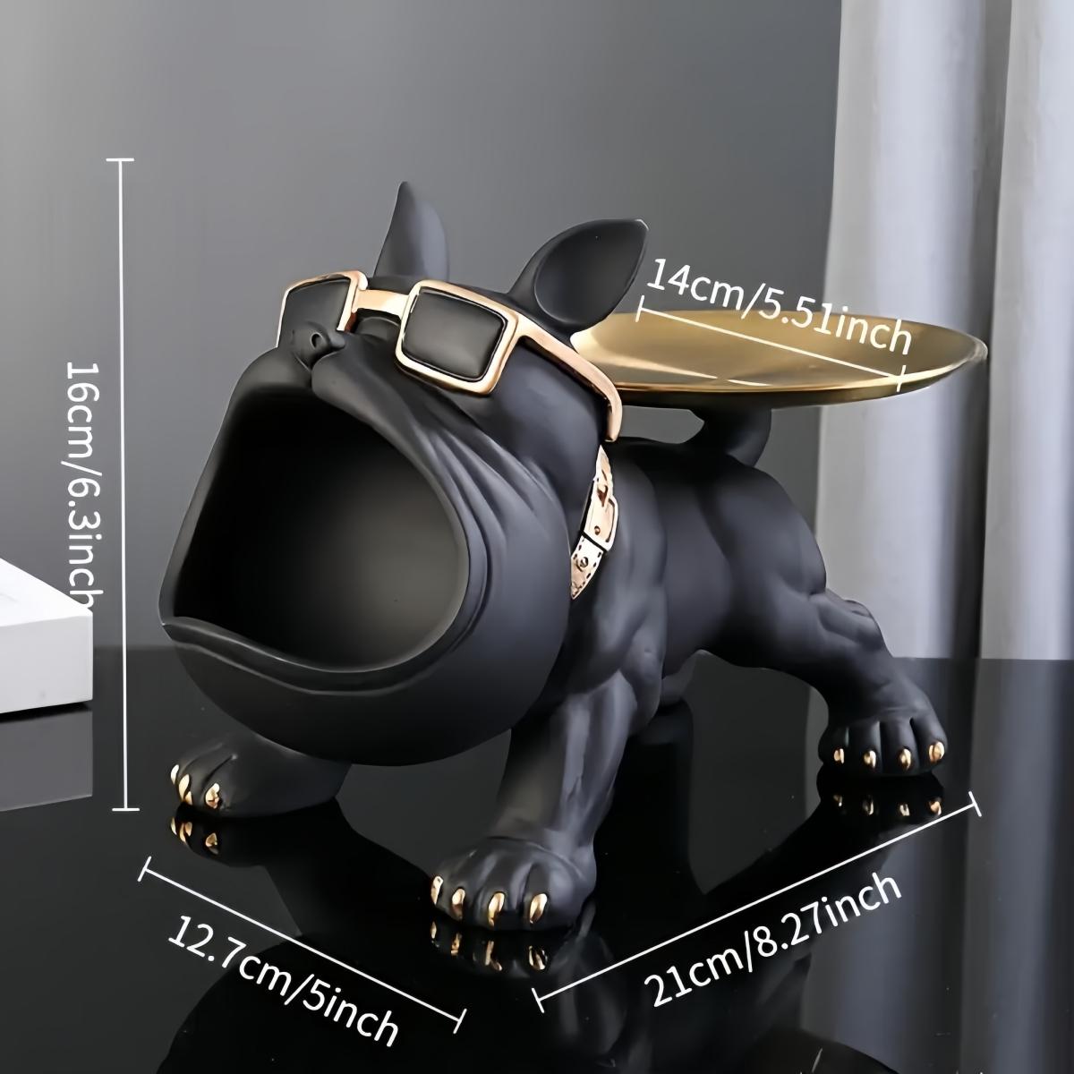 Large Mouth Bulldog Storage Figurine, Art Resin Dog Sculpture, Home Office Cafe Decor, Perfect Holiday Gift