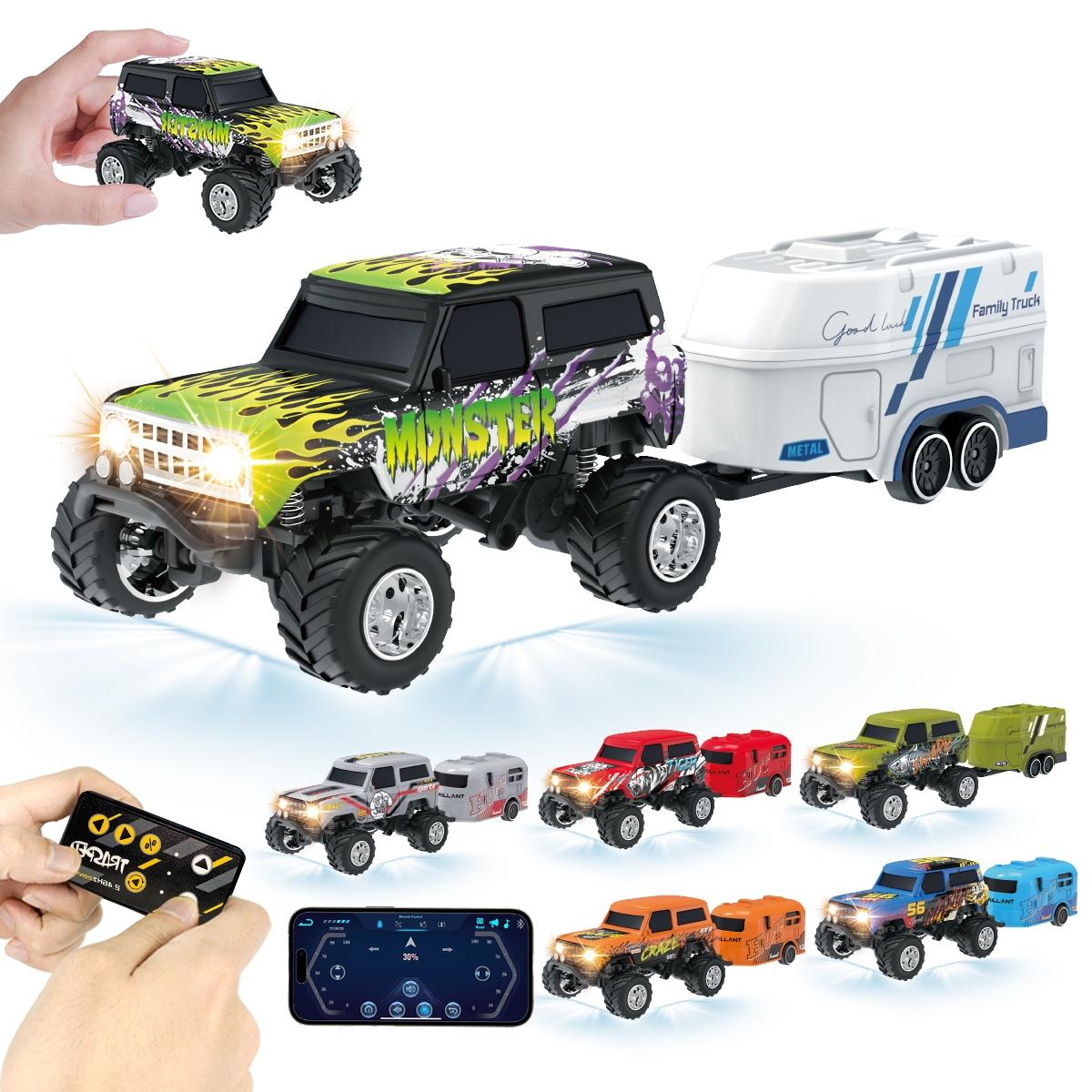 Mini Remote Control Car All-Terrain Climbing, Automatic Demonstration Mode, Spring Shock Absorption, 2.4g Interference-Free, LED Lights, Speed Gears, Remote Controlled Car