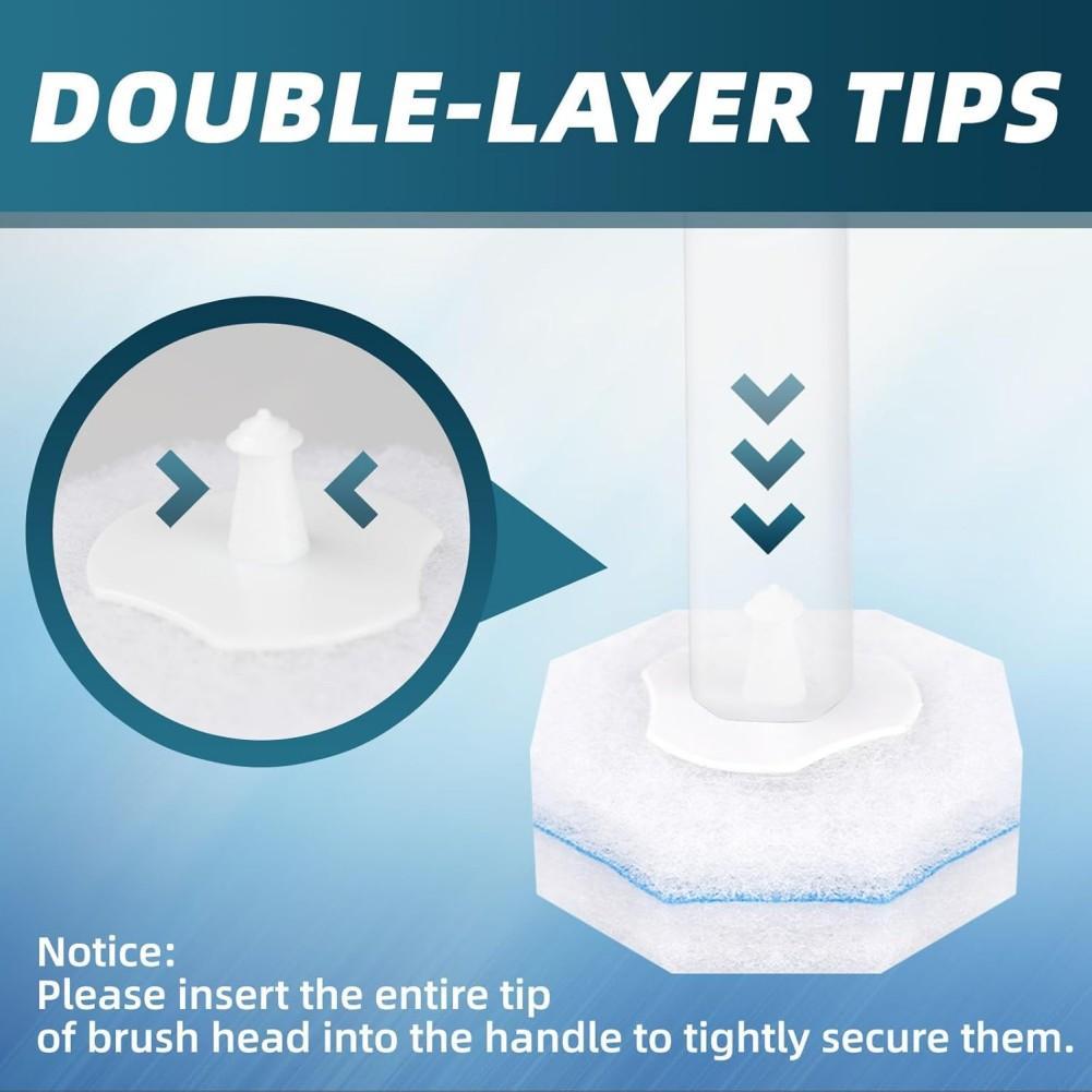 50 Disposable Toilet Cleaning Brush Replacement Heads Durable & Compatible with Most Brushes Separate Design for Hygienic Daily Use High-Quality Materials Easy Install Snap-On Refills