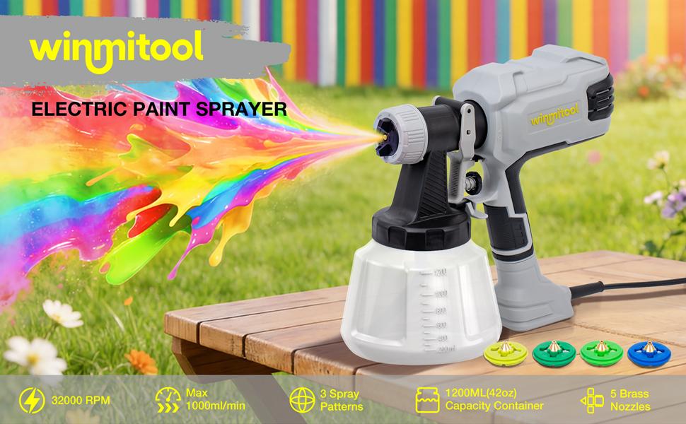 650W Sprayer, High-Powered Spray Gun, 5 Copper Nozzles &1200ml Container, 3 Spray Patterns, Electric Sprayer Gun for Painting, Furniture, Cabinets, &DIY 650W Sprayer, High-Powered Spray Gun, 5 Copper Nozzles &1200ml Container, 3 Spray Patterns, Electric Sprayer Gun for Painting, Furniture, Cabinets, &DIY