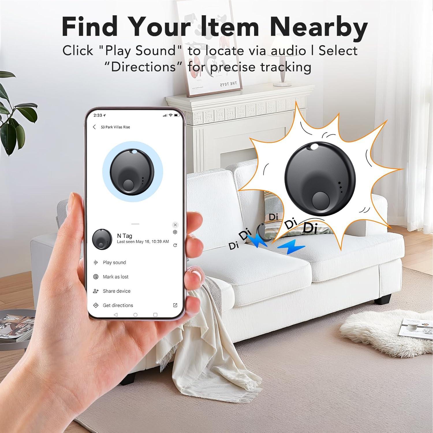 Google GPS Tracker for Android Smartphones, Bluetooth-compatible Tracking Device, Supports Google Find HUB APP, Key Wallet Luggage Pet Finder