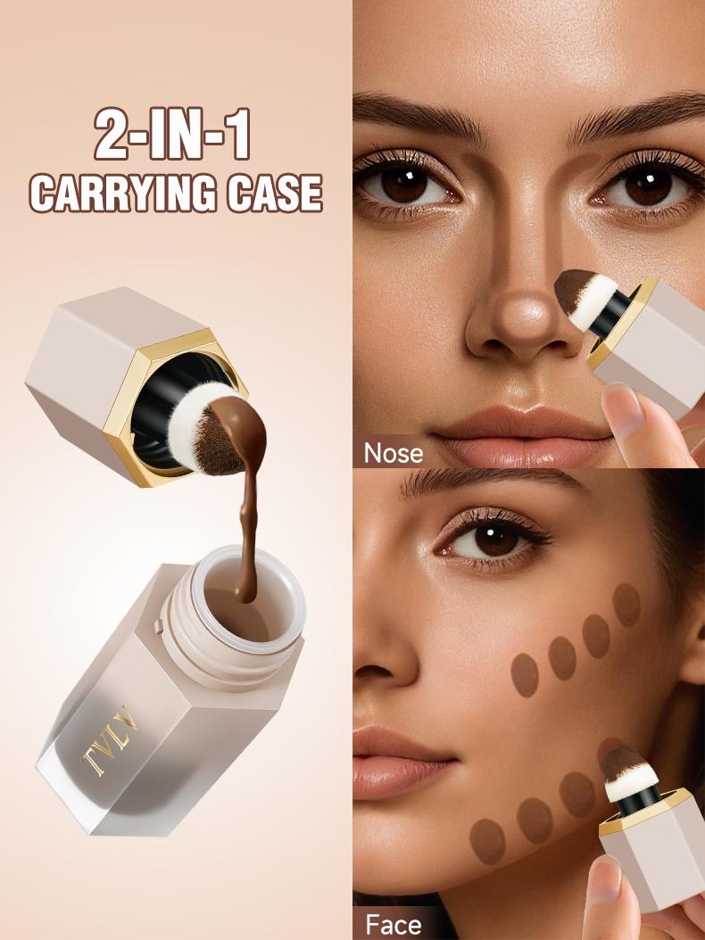4-Color Face Contouring Liquid, Natural Highlighter, Bronzer, Waterproof Matte Finish, Multi-Functional Bronzing Makeup Stick, Long-Lasting Skin Brightener, Highlighting Stick, Contour Cheek