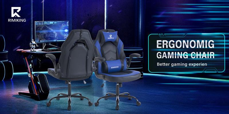 RIMIKING Shelby Series Ergonomic Gaming Chair, Adjustable Recliner, Lumbar Support, Heavy-Duty Office Chair,275 lbs Weight Capacity,3896