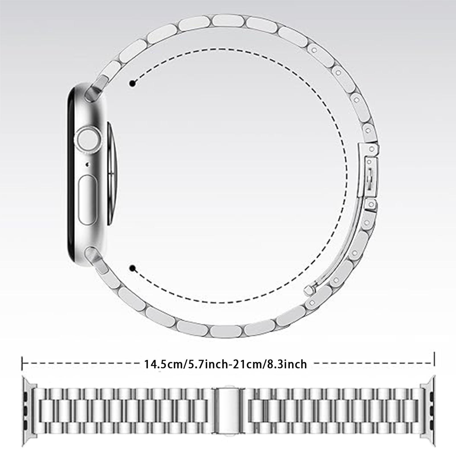 Metal Band Compatible with Apple Watch Bands for 49mm 46mm 45mm 44mm 42mm 41mm 40mm 38mm, Stainless Steel Bands for Apple Watch Ultra 3 2 1/Series 11 10 9 8 7 6 5 4 SE