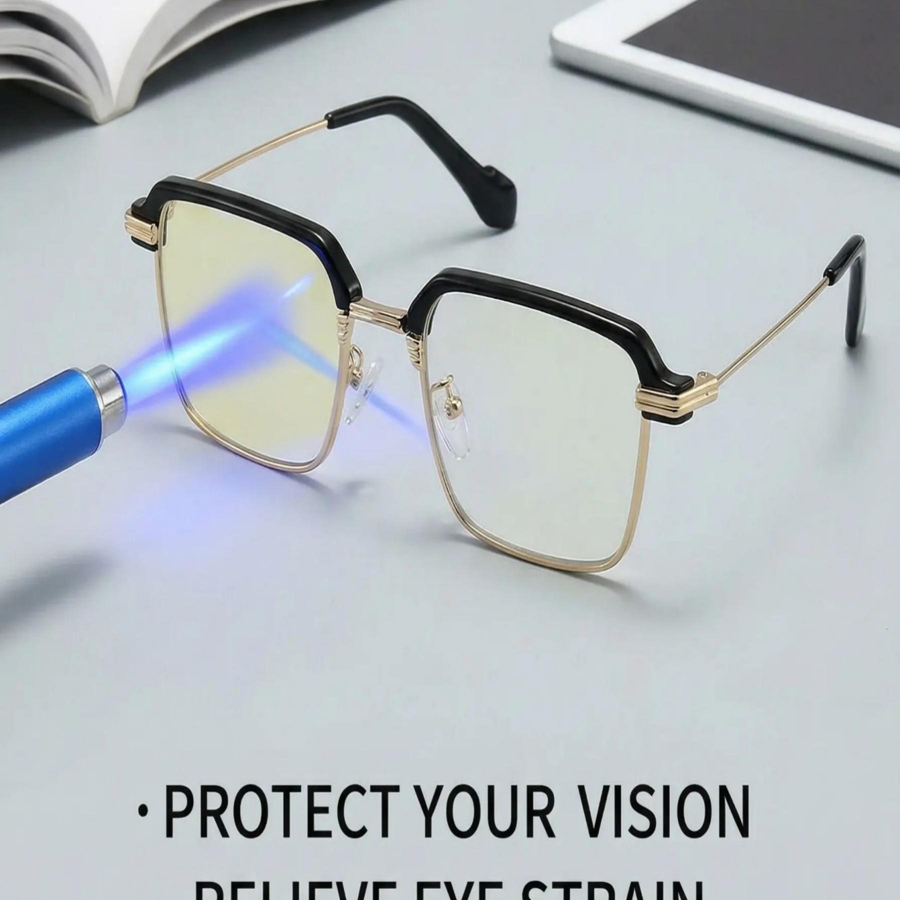 HD Reading Glasses, Anti-Blue Light Lenses, Casual Style, All Seasons, Abs Frame Material, No Optical Lens, Ideal for Daily Use