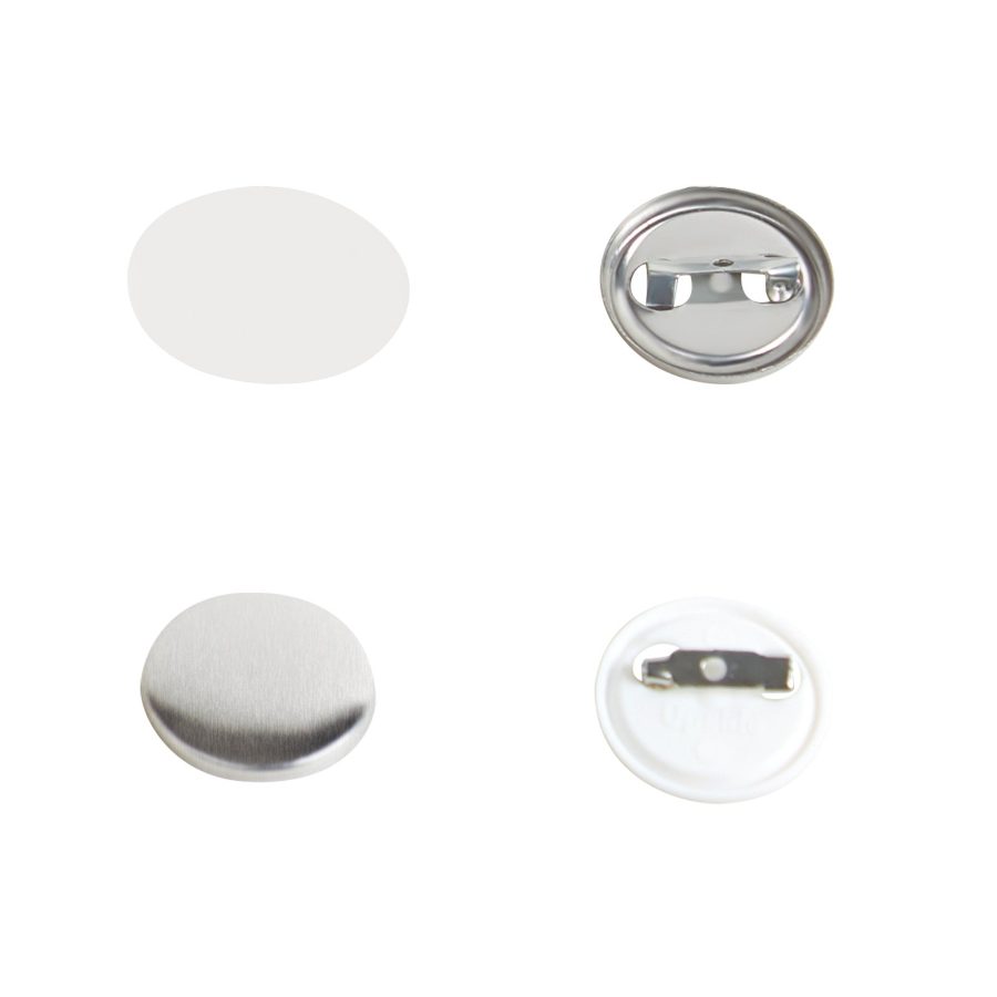 VEVOR 500 Sets 1 inch 25mm Pin Back Button Parts, DIY Round Button Badge Parts, Set Includes Metal Top, Plastic/Metal Button, Clear Film, and Blank Paper For Gifts Presents, Machine NOT Included