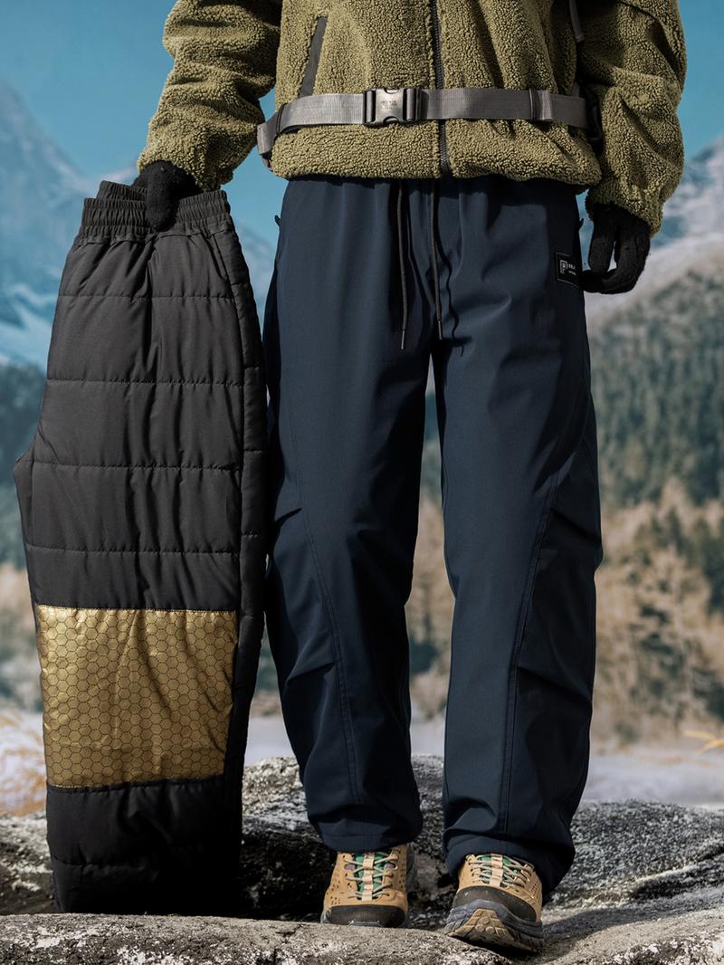 Men's Ultra-Thick Fleece Graphene Heated Winter Ski Pants, Essential Snowboarding Gear, Warm and Comfortable Winter Clothing