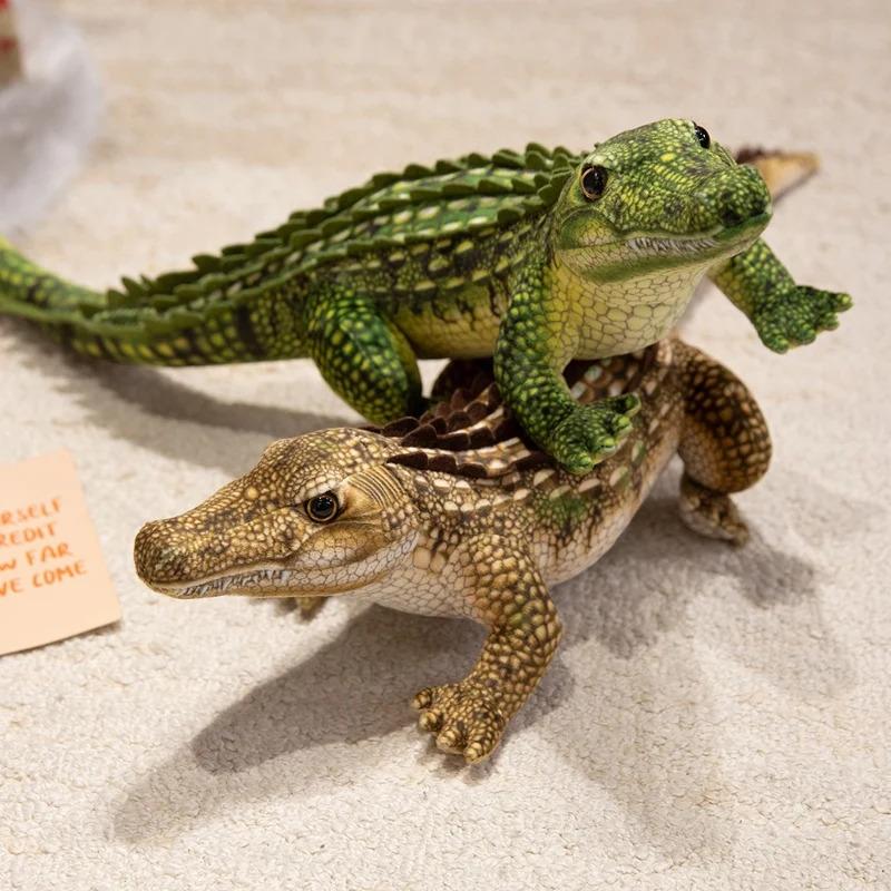 65/90CM Simulation Crocodile Plush Toys Soft Stuffed Lifelike Green Gray Brown Giant Alligator Sofa Cushion