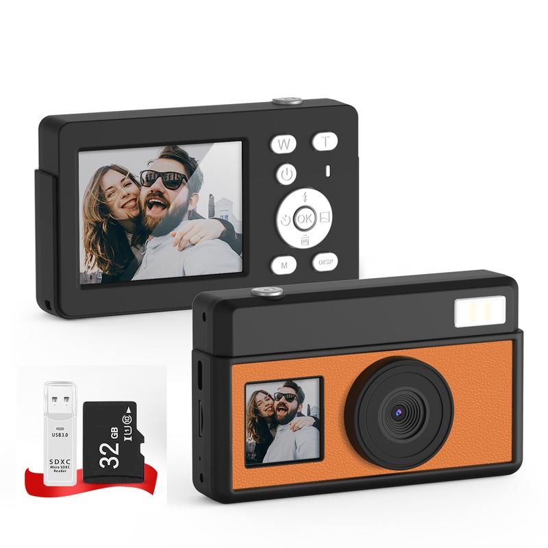 【Valentine's Day gift】Dual-Screen 4K Digital Camera 64MP, 18X Zoom, Retro Filters, One-Click Switch, 32GB SD Card, 1000mAh Battery, Rechargeable Selfie & Vlogging Camera for Teens & Kids  NewYear Christmas Gifts