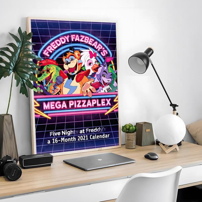 Game FnafFive-nights-At-Freddys Poster Sticky Waterproof Wall Art High Quality Print Unique Artwork Aesthetic Home Living Bedroom Decor Trendy Room Decoration Easy-To-Apply Gift Durable