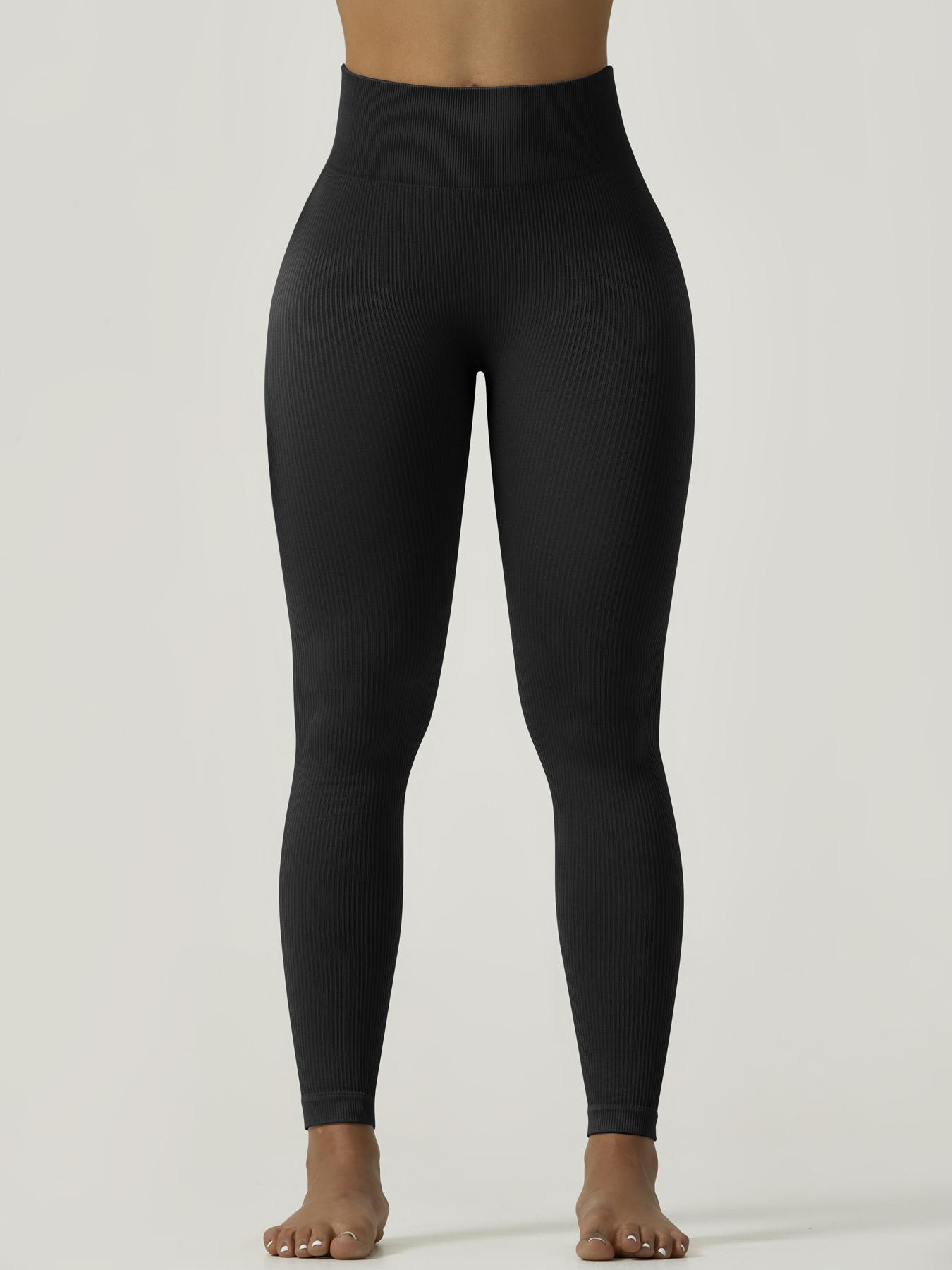 NcmRyu Women's High-Waist Ribbed Leggings - GRS-Certified Buttery-Soft Recycled Fabric Booty-Lifting Activewear yoga pant women Gym Tights Clothes Casual Comfy Sporty