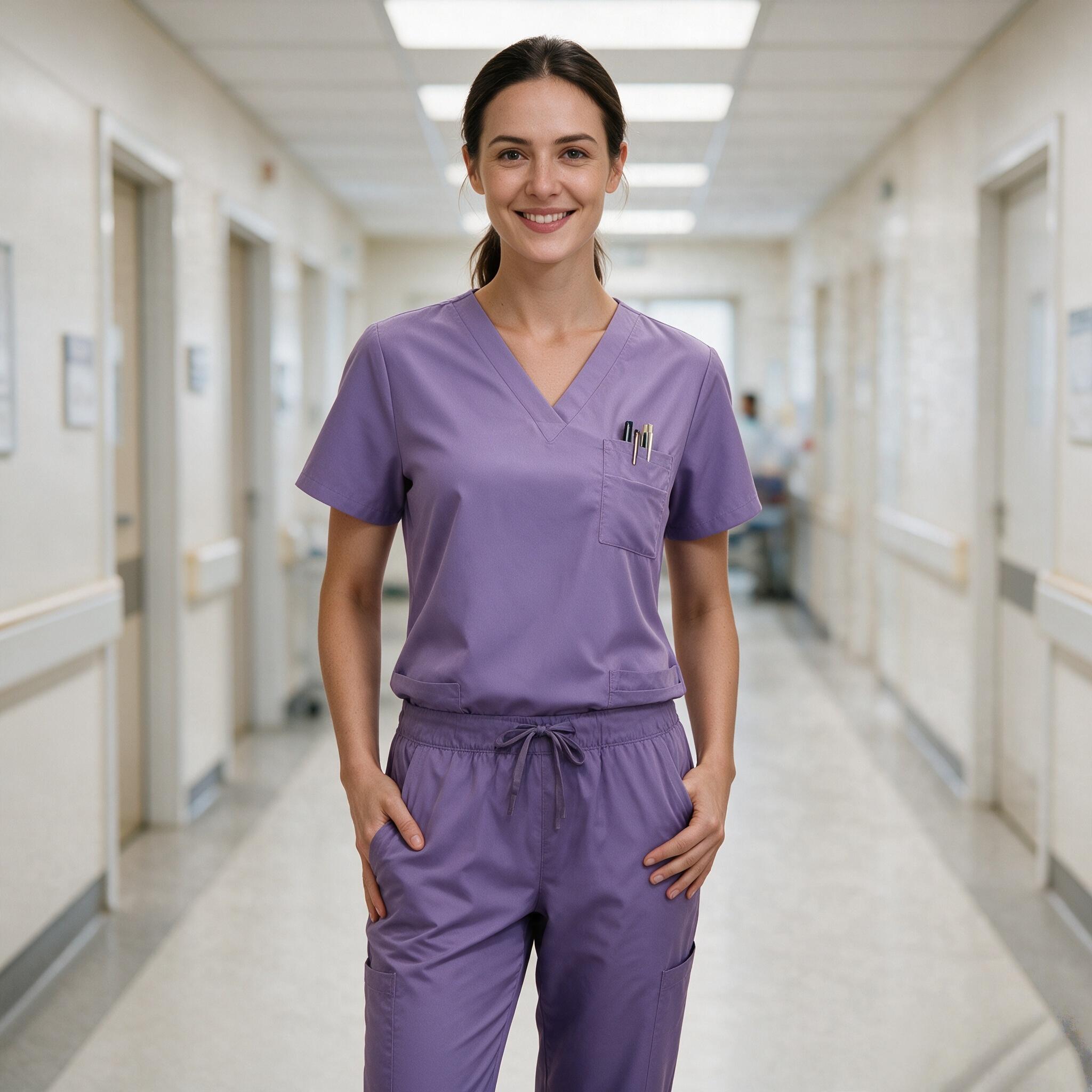New Arrival 2-Piece Medical Scrubs Workwear Set - Short Sleeve Top, Straight Leg Pants, Durable for Nurses, Hospital Operating Room, Daily Training (Scrubs Sets for Women Compatible), Clothes