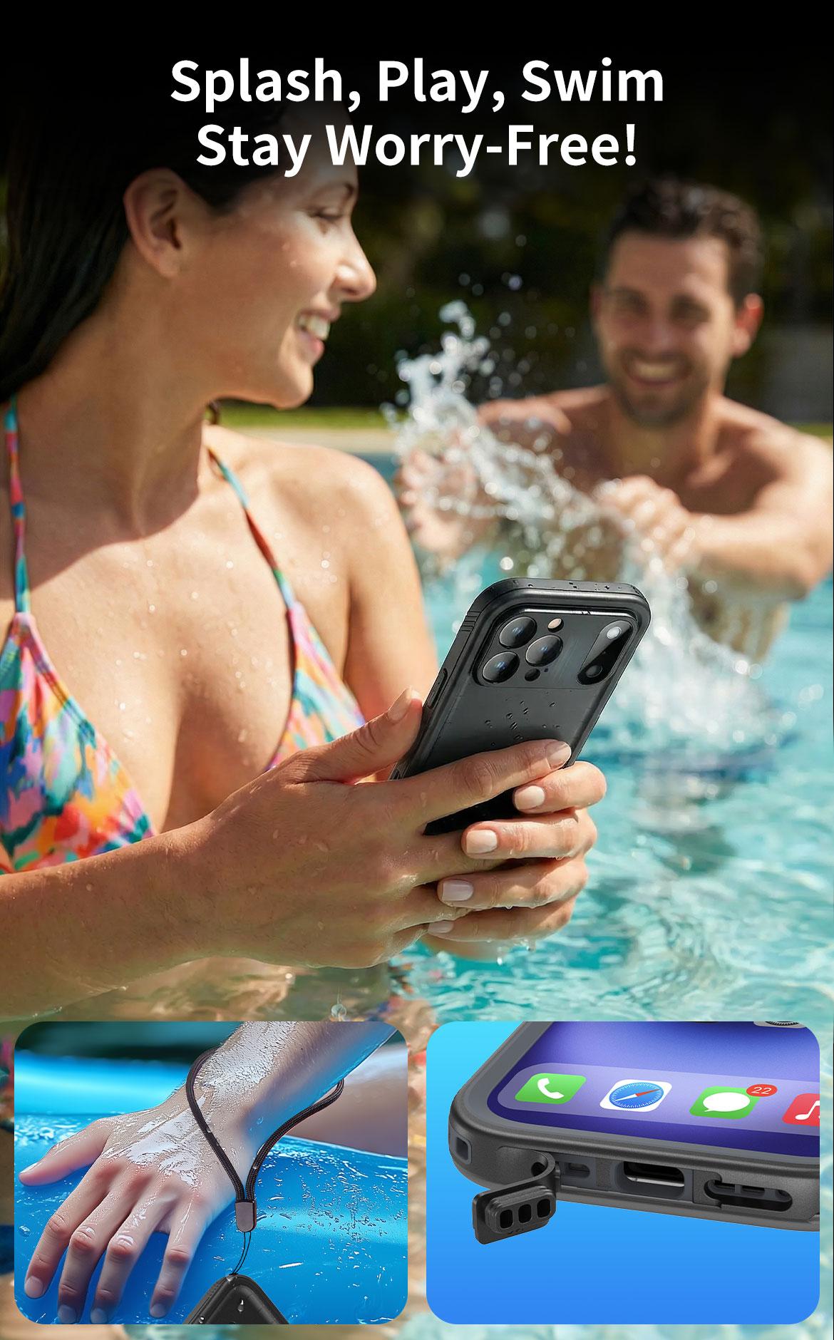 [3-in-1] SPORTLINK Phone Case | Built in Screen & Camera Lens Protector for iPhone 17/16/15/14/13/12/11 & Samsung S24/S25Ultra | MagSafe Charging |  | Waterproof & Shockproof | For Beach, Underwater, Travel, Camping, Summer, Everyday, 2026 Spring