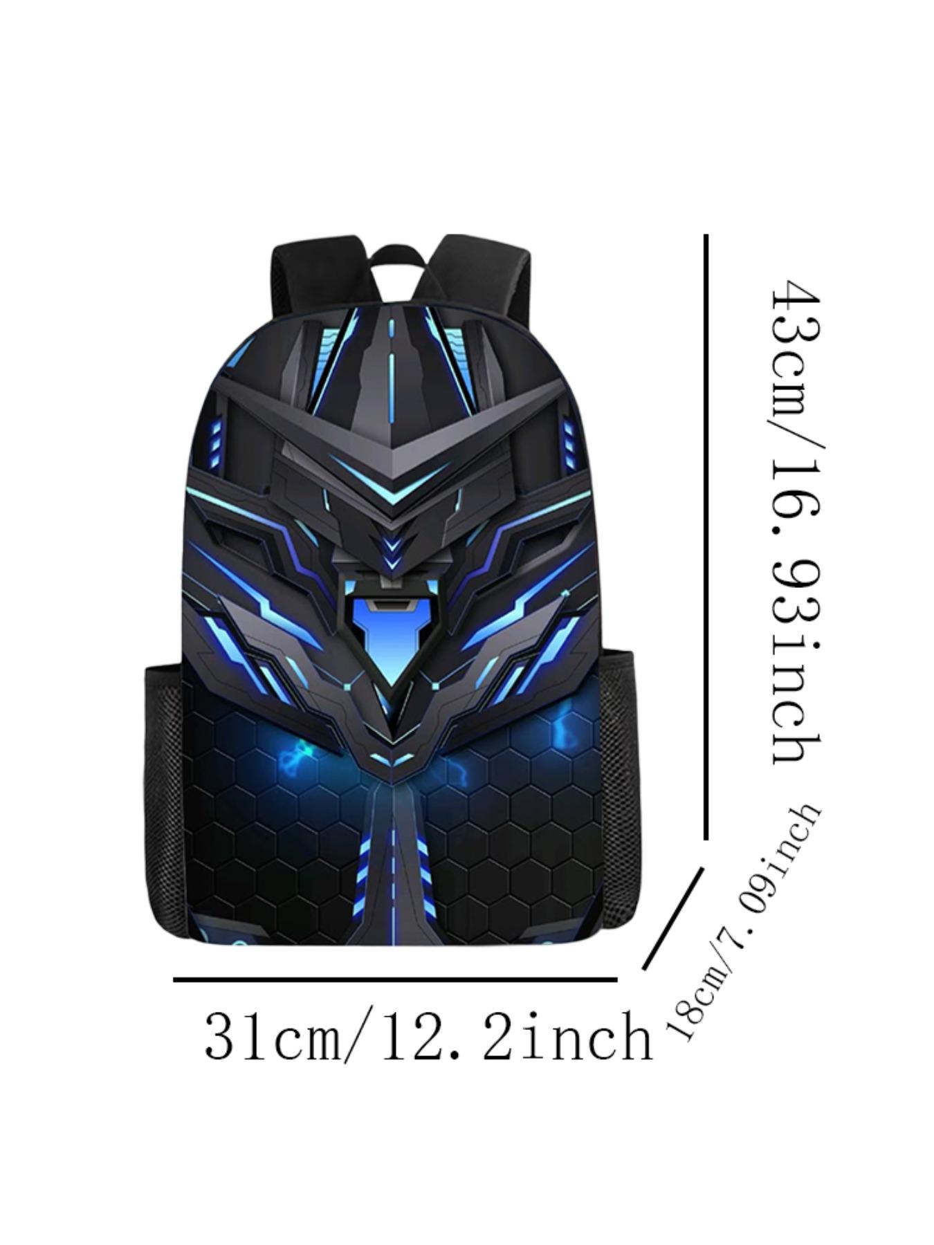 Mechanical Style Three-Piece Backpack Set, Casual Daily Use Bag for Boys, Durable Student Bookbag with Spacious Design, All Seasons