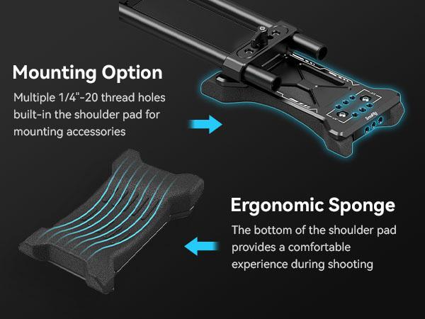 SMALLRIG Universal Basic Camera Shoulder Mount Kit for DSLR, Mirrorless, and Small Camera Shoulder Rig - 2896