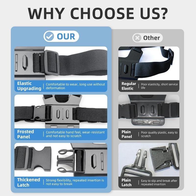 Universal adjustable chest strap, suitable for cycling, rowing, fishing, skateboarding, compatible with iPhone, GoPro, DJI sports cameras, POV/VLOG recording, ABS material, Camera Accessory, Vlog Accessories