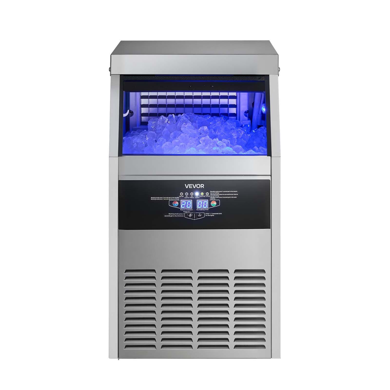 VEVOR Commercial Ice Maker Machine, 160 lbs/24h with 30 lbs Storage Capacity, Built-in/Freestanding/Under Counter, Stainless Steel Ice Maker with LED Display & Self-Cleaning, for Home Bar Restaurant VEVOR Commercial Ice Maker Machine, 160 lbs/24h with 30 lbs Storage Capacity, Built-in/Freestanding/Under Counter, Stainless Steel Ice Maker with LED Display & Self-Cleaning, for Home Bar Restaurant