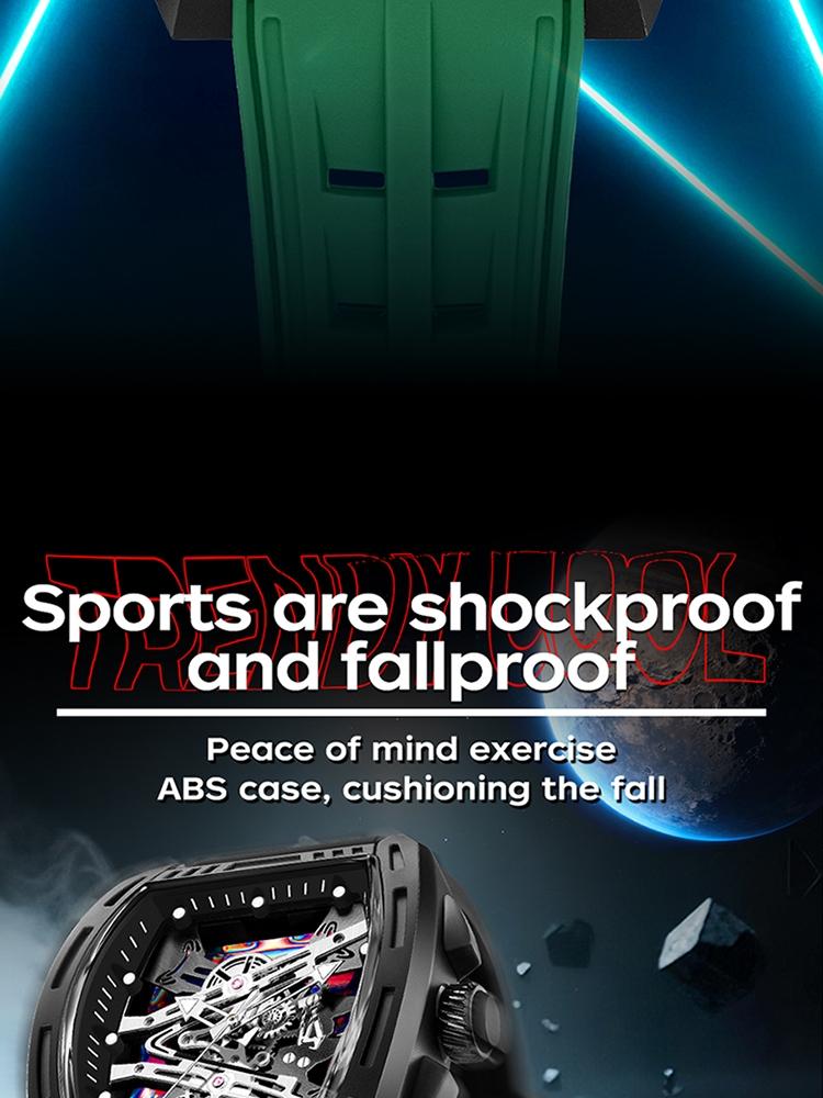 1Pcs Brand Men's Barrel shape Watches Waterproof, Trendy Retro Style Watch for Man,Luxury Male Quartz Wristwatch, Silicone strap/ABS plastic case, Fashion Trend Men Business Watch, Holiday Birthday Gifts