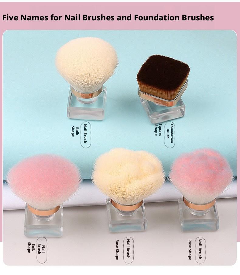 Soft Fluffy Makeup Brush Nail Dust Remover Brush Foundation Brush Mushroom Head Beauty Cosmetic Tool