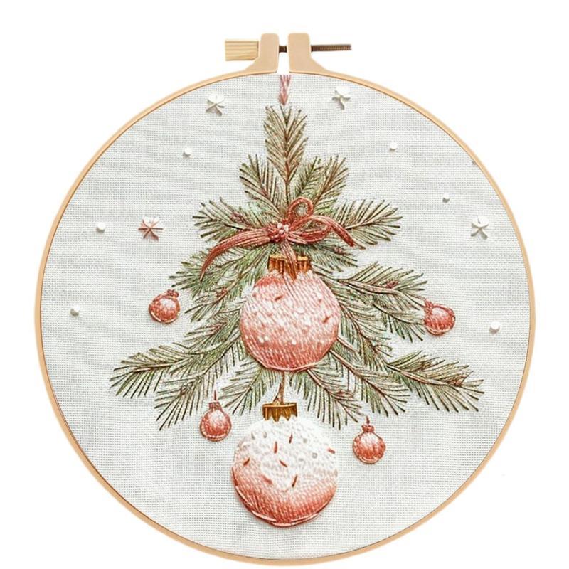 Christmas Holiday Craft Embroidery Kit for Adults - Stainless Steel Needle DIY Cross Stitch Set on Fabric, English Guide Included, Handmade Needlework Decor (Sports & Outdoor Fan Shop Gaming Craft)