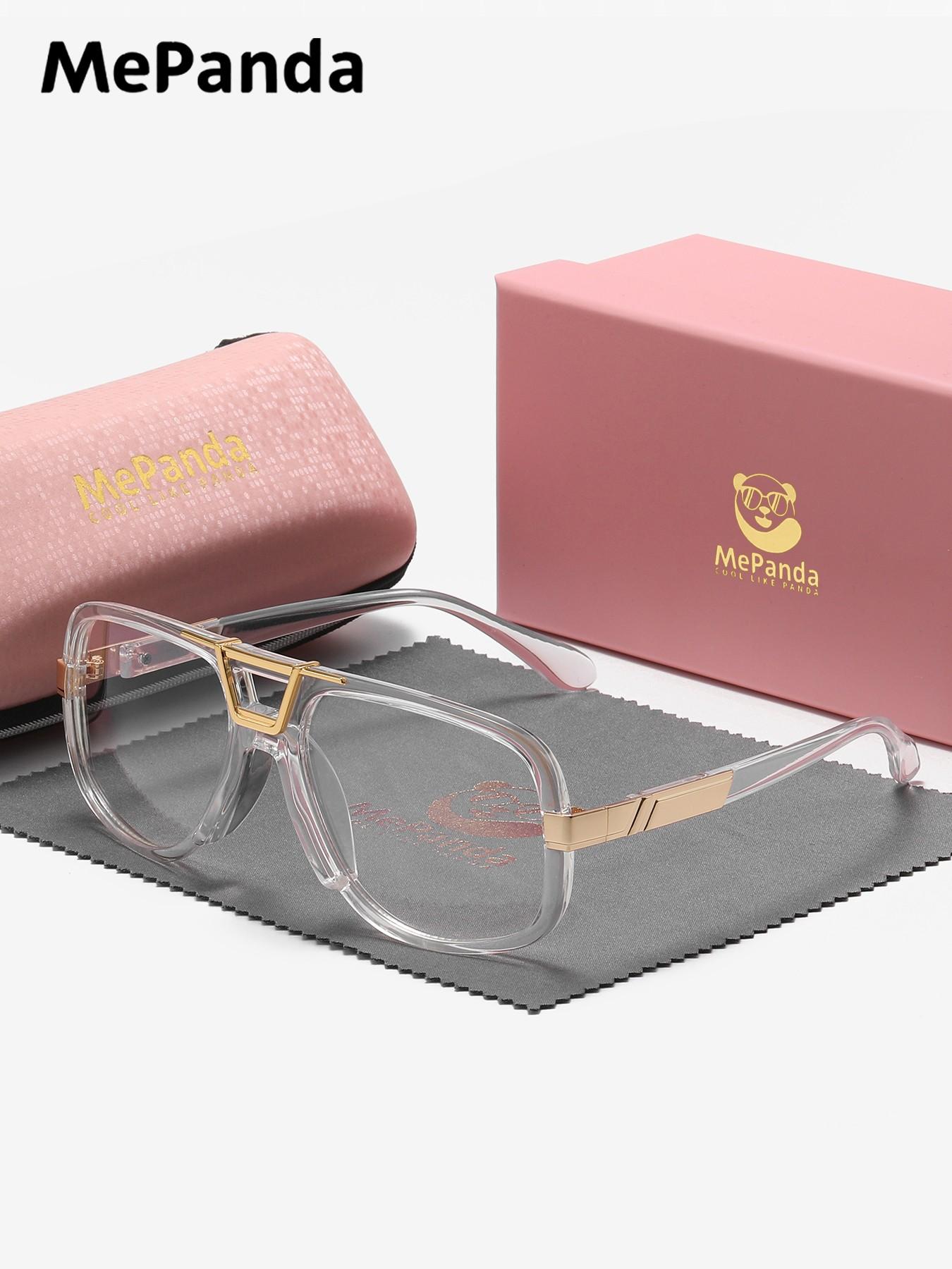MePanda 1 Pair Unisex Casual Looking Design Anti Blue Light Full Frame Plano Glasses Suitable For All Face Shapes Square Frame Plano Glasses