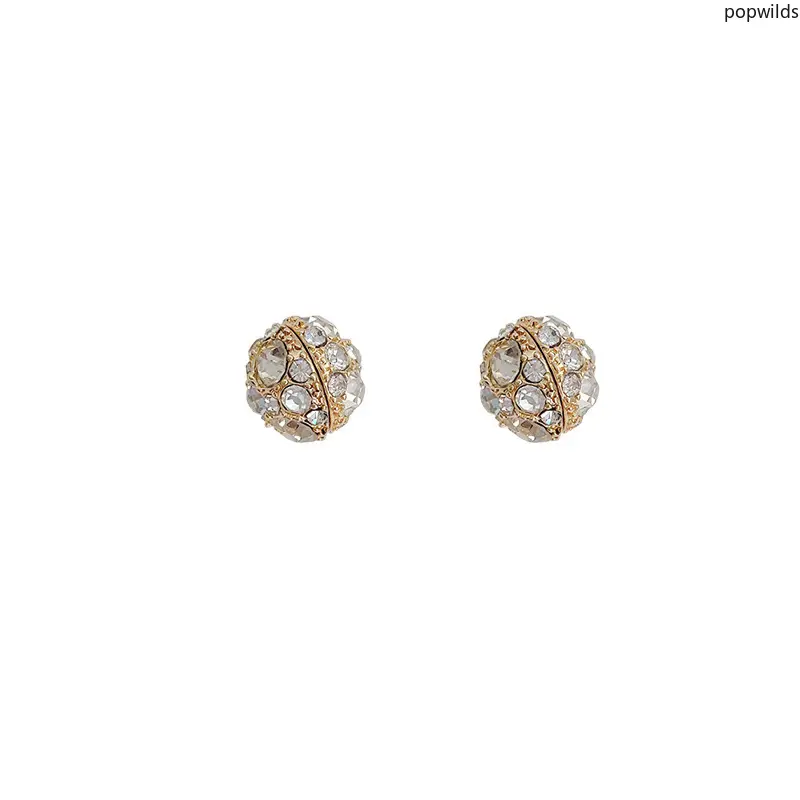 No Piercing Light Luxury Full Rhinestone Magnetic Ear Clips High-End Trendy Korean Japanese Style Bling Women Ear Jewelry
