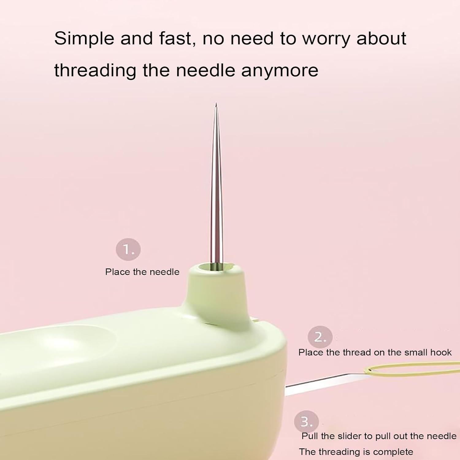 2Pcs Plug-in Needle Threader, 2 in 1 Threading and Thread Removal Tools, Stretchable Remover Needle Threading Tool for Hand Sewing Knitting Craft Quilting Supplies Seamless Stitching