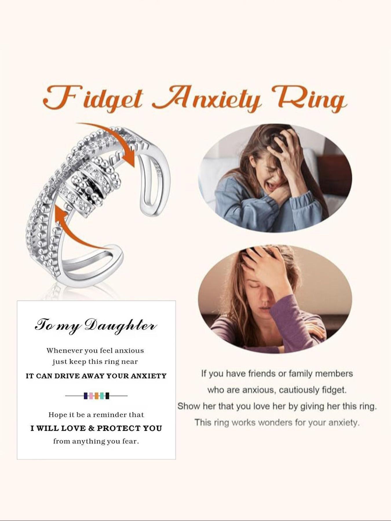 To my daughter - The Stress Relief Meditation Finger Spinner Ring, with a Beaded Rotator, Adjustable Rotating Finger Spinner Jewelry, as a gift for your daughter/stepdaughter, a graduation gift, a perfect gift for her