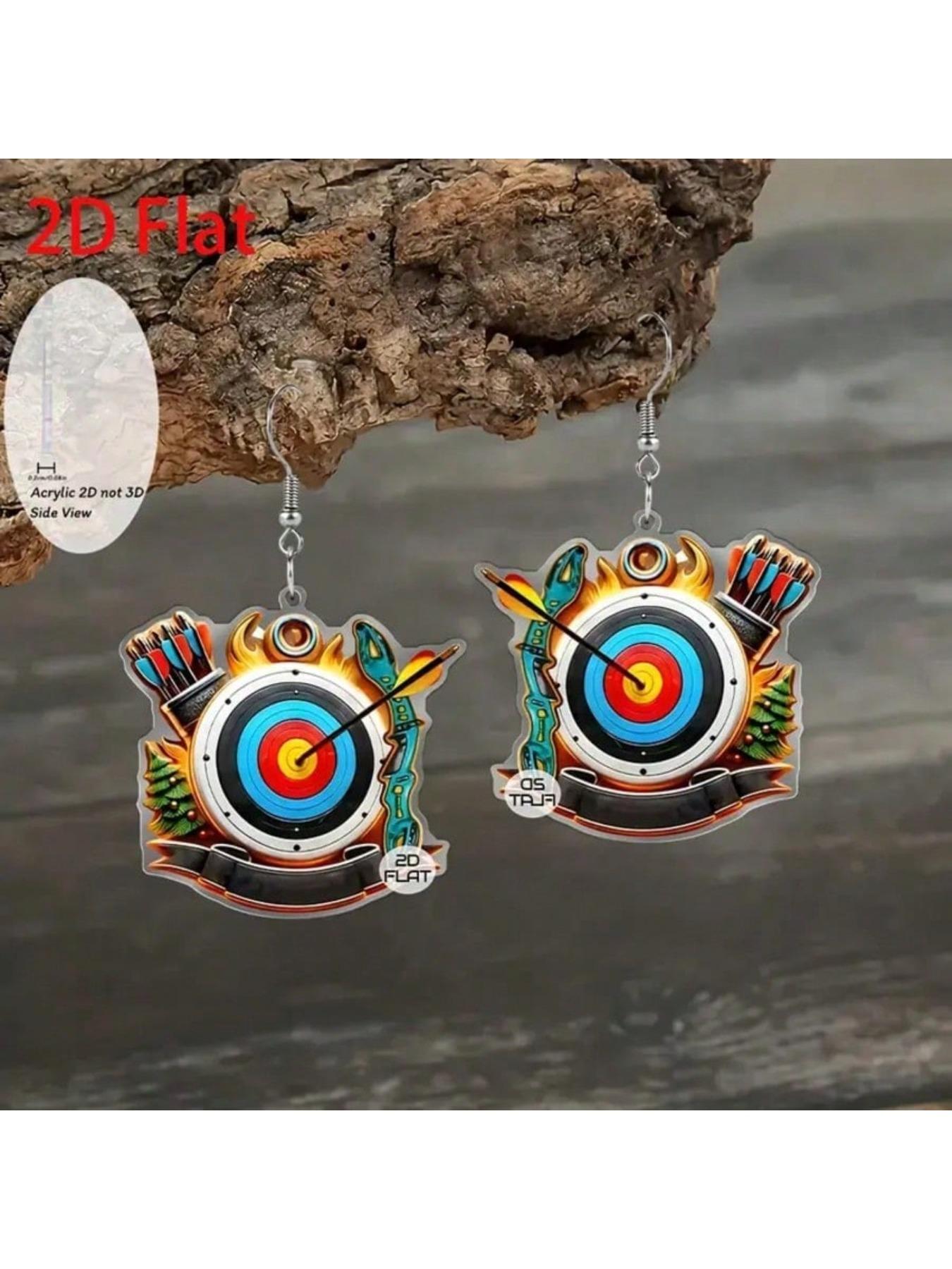 archery target vector illustration pendant earrings, fashionable jewelry, party gifts, holiday gifts for family and friends, special occasion gifts, minimalist earrings, fashionable pendants, high-end jewelry, lightweight earrings, archery jewelry