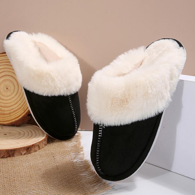 Solid Color Fluffy Home Slippers - Ultra-Soft Sole, Cozy Platform Design, Plush Lined, Backless & Non-slip - Quiet Mute Shoes for Ultimate Comfort