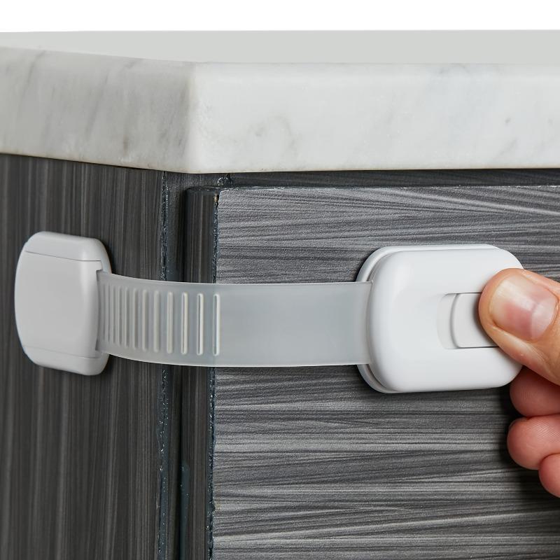 10-Piece Child Safety Lock Set, Childproofing Adhesive-Free Easy Installation Adjustable Latches for Drawers, Refrigerator, Washing Machine, Cabinets, Ovens, Trash Cans