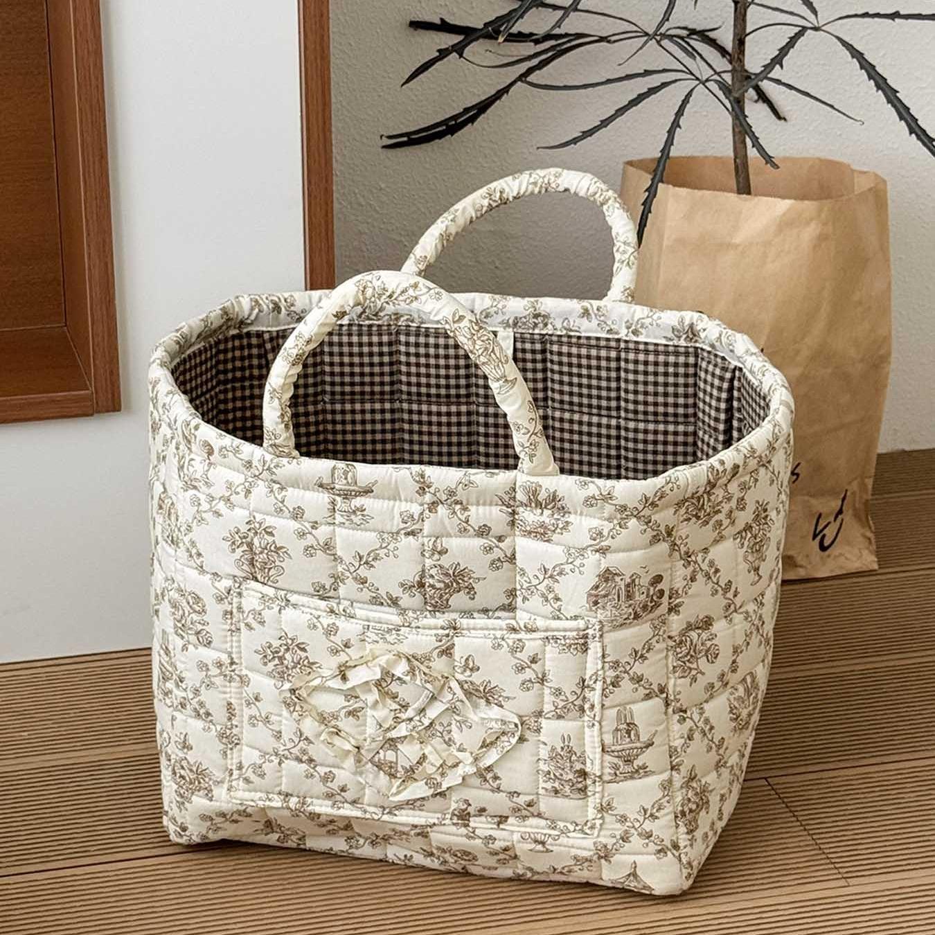 Versatile Car Storage Basket – Durable & Space-Saving Organizer for Car, Home, and On-the-Go | Perfect Valentine's Day Gifts & Basket | Use as Picnic Bag, Mom Bag, Toybox, or for Clothes & Books | Collapsible Handle Reusable Grocery Shopping Bags
